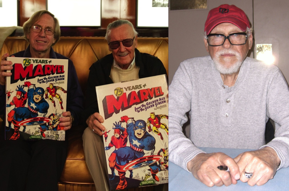  Roy Thomas, escritor proeminente da Marvel que foi o sucessor de Stan Lee como editor-chefe da Marvel Studios, e Gene Colan criadores da Capitã Marvel