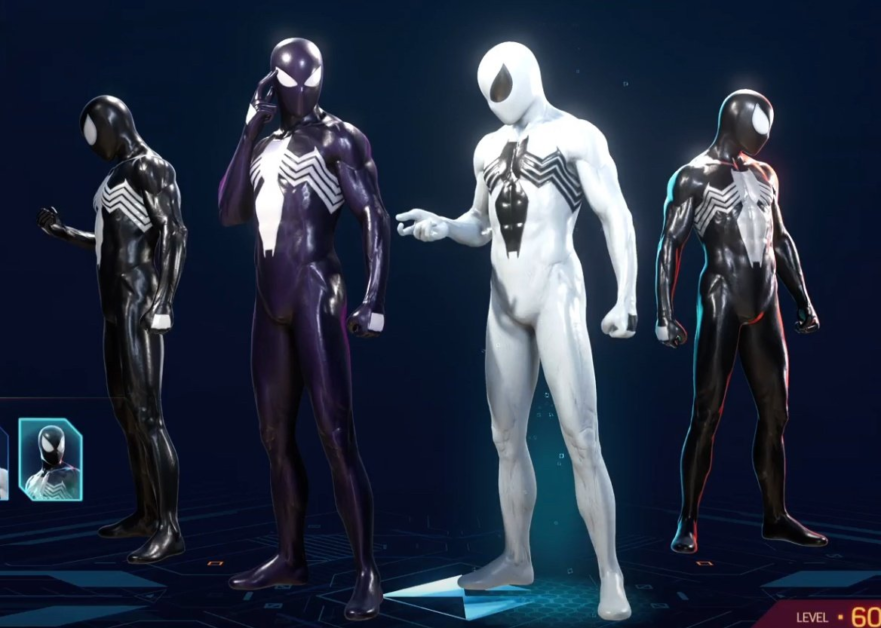 Variações do traje simbionte em "Marvel's Spider-Man 2"